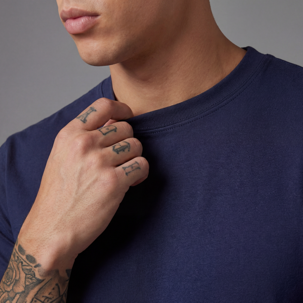 Camiseta 826001 Básica Azul Oscuro — foto 4