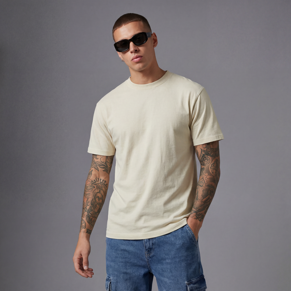 Camiseta 826001 Básica Crema — foto 4